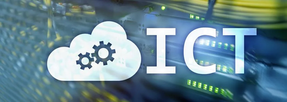 ICT - information and communications technology concept on server room 写真素材