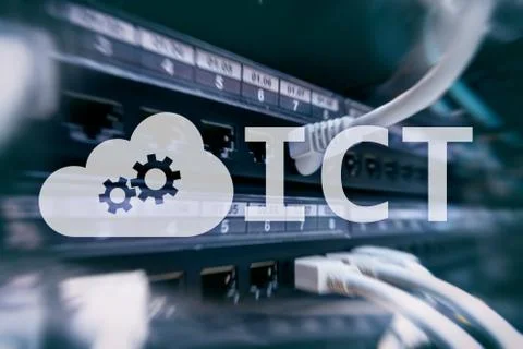 ICT - information and communications technology concept on server room Stock Photos
