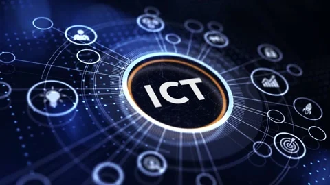 ICT Information communication technology internet concept on virtual screen Stock-Footage 185343427