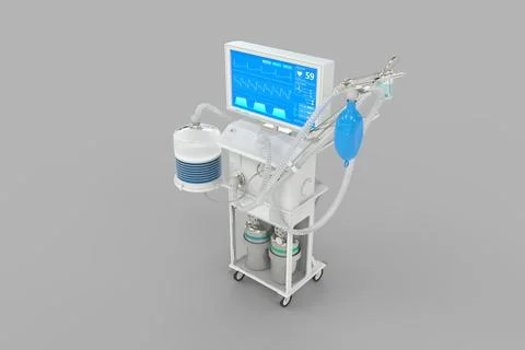 ICU artificial lung ventilator isolated - heal corona virus concept Stock Illustration