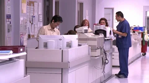 ICU staff at work station Stock Footage 10903143