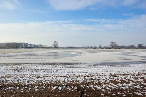 Icy arable fields Stock Photos