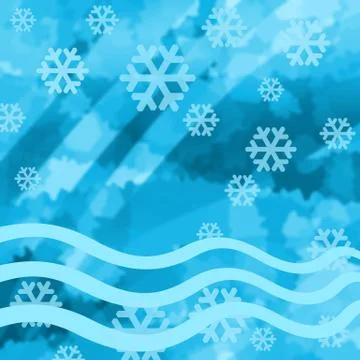 Icy background and snowflakes Illustrazione stock