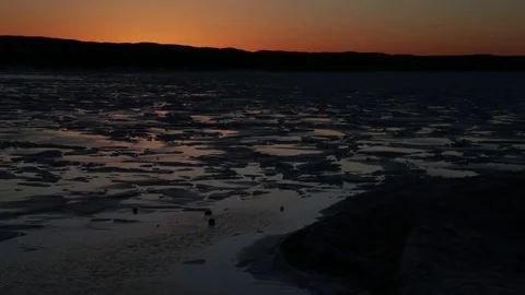 Icy Bay at Dusk Stock Footage 73061268