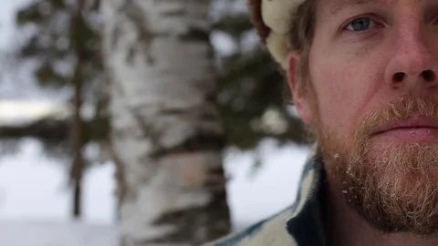 Icy bearded man Stock Footage 71810480