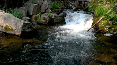 Icy Brook Cascade in Rocky Mountain National Park Stock Footage 159028703