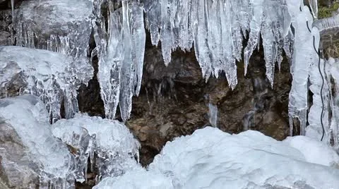An icy brook. Stock Footage 11495830