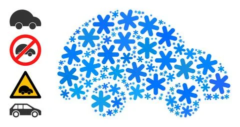 Icy Composition Private Car Icon of Snow Stock Illustration
