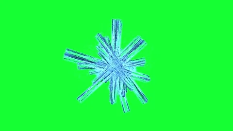 Icy Crystal Explosion with Radiating Lines - Green Screen Abstract Effect Stock Footage 264627518