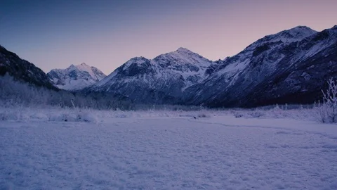 Icy Eagle River in Alaska in Chugach State Park Stock Footage 127469925