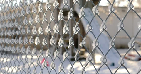 Icy Fence 2 Stock Footage 86564178