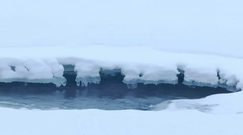 Icy Forest River in a Cold Day Video stock 56161398