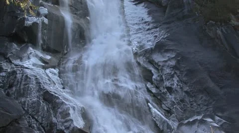 Icy glacier waterfall Stock Footage 17604707