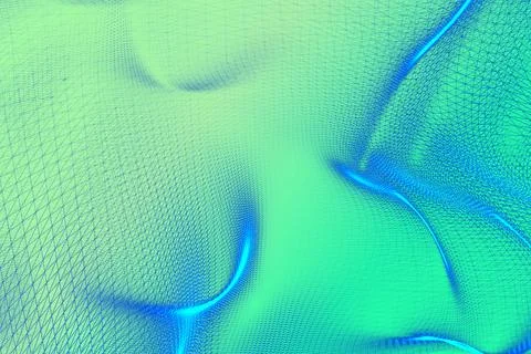 Icy Green Gradient with Blue Light Particles Stock Illustration