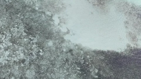 Icy Ground Texture With Snow and Frost Patch Stock Footage 334333171