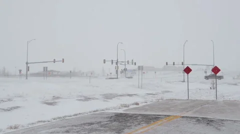 Icy Intersection Stock Footage 54751674