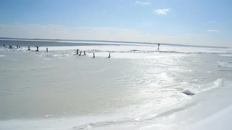 Icy lake 2 4k Stock Footage 52068398