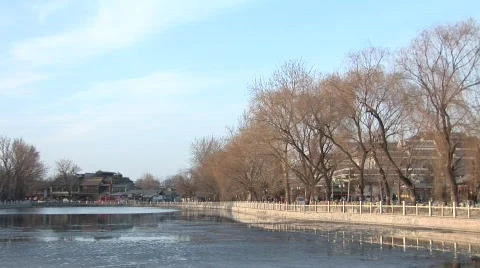 Icy Lake in Beijing Stock Footage 292582