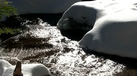 Icy mountain river; 2 Stock Footage 10757833