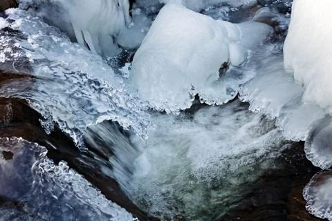 Icy mountain stream Free Stock Photos