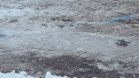 Icy parking area  Stock Footage 86687920