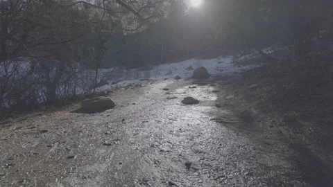 Icy path uphill 4 Video stock 230107950