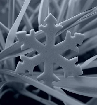 Icy Pattern with Snowflake Symbol Over Curved Lines Stock Photos