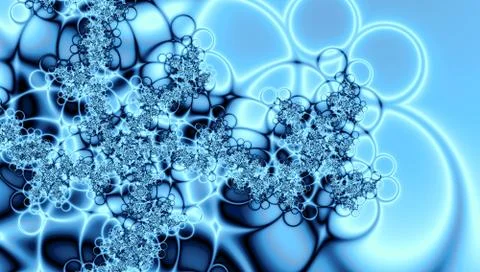 Icy pattern on window or frozen lake with snow fancy winter fractal backgroun Stock Illustration