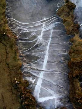 Icy patterns at winter Stock Photos