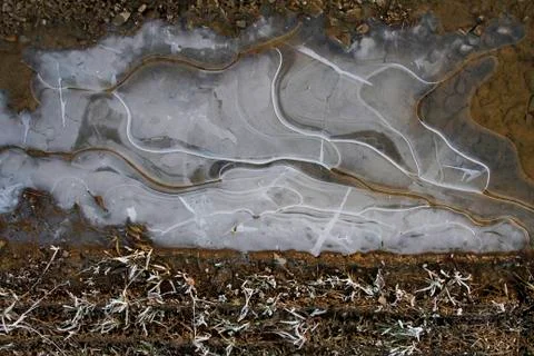 Icy patterns at winter Stock Photos
