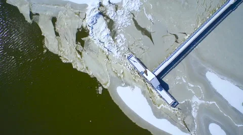 Icy pier 6 4k Stock Footage 52067044
