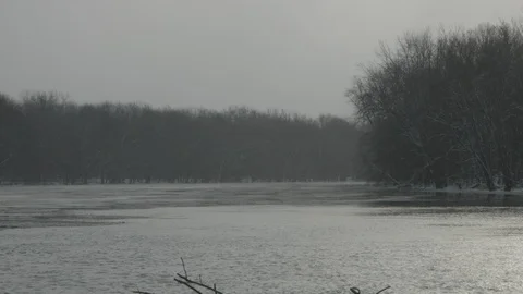 Icy river 5 Stock Footage 92691369