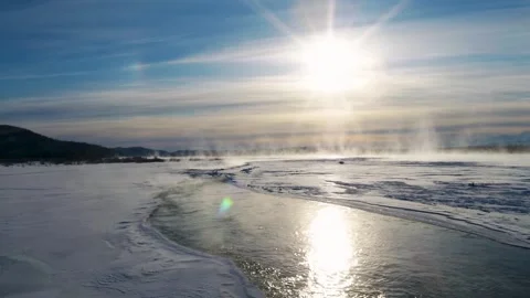 Icy River Video stock 294859748