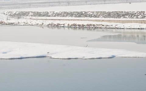 Icy river Stock Photos