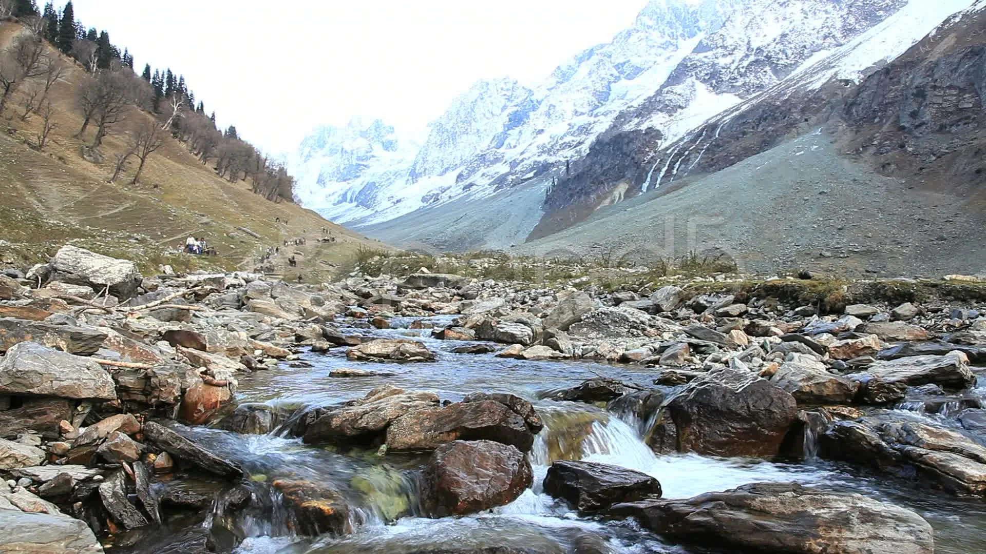icy river in sonamarg, kashmir, india | Stock Video | Pond5