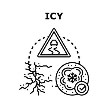 Icy road condition and cold weather concept Stock Illustration