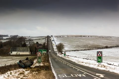 Icy Road Stockfoto's