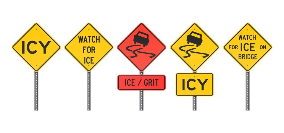 Icy Road Signs Stock Illustration
