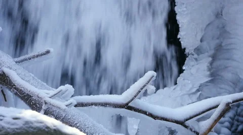Icy Small Waterfall Stock-Footage 45983923