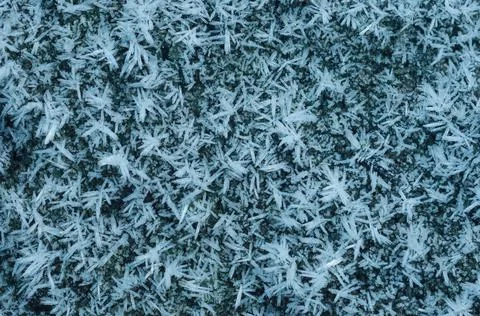 Icy snow texture blue pattern background, top view Stock Photos