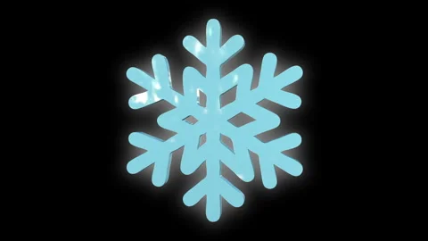 Icy snowflake animation rotating in 4k background with alpha matte Stock Footage 256696166