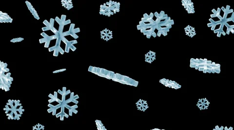 Icy Snowflakes Falling Video stock 33626341