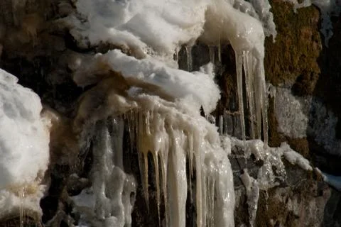 Icy stalactites Stock Photos