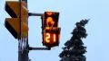 Icy Storm Crosswalk Sign Countdown HD Footage