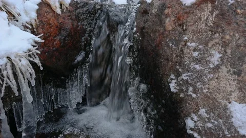 Icy Stream Melting Away Stock Footage 147663003
