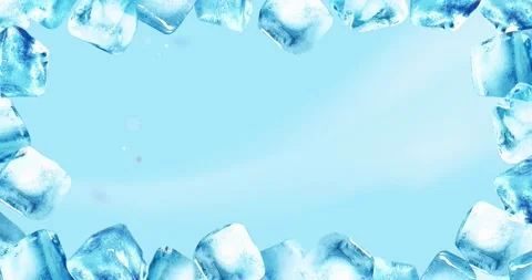 Icy surface blue background. Moving banner with frame or border made of cold Stock Footage 322143101