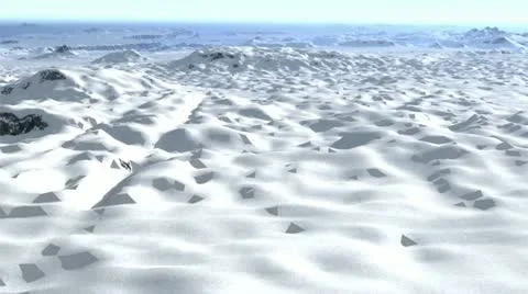 Icy terrain fly-through animation(loop) Stock Footage 17856112