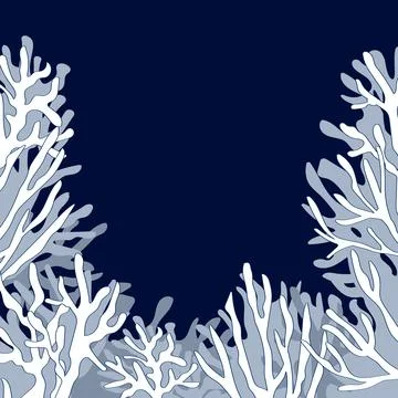 Icy tree branches covered with snow. Christmas frame background, vector iso.. Stock Illustration