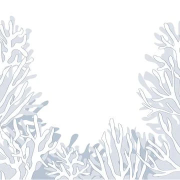 Icy tree branches covered with snow. Christmas frame background, vector iso.. Stock Illustration