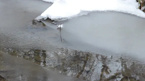 Icy Water Stream Stock Footage 34533556